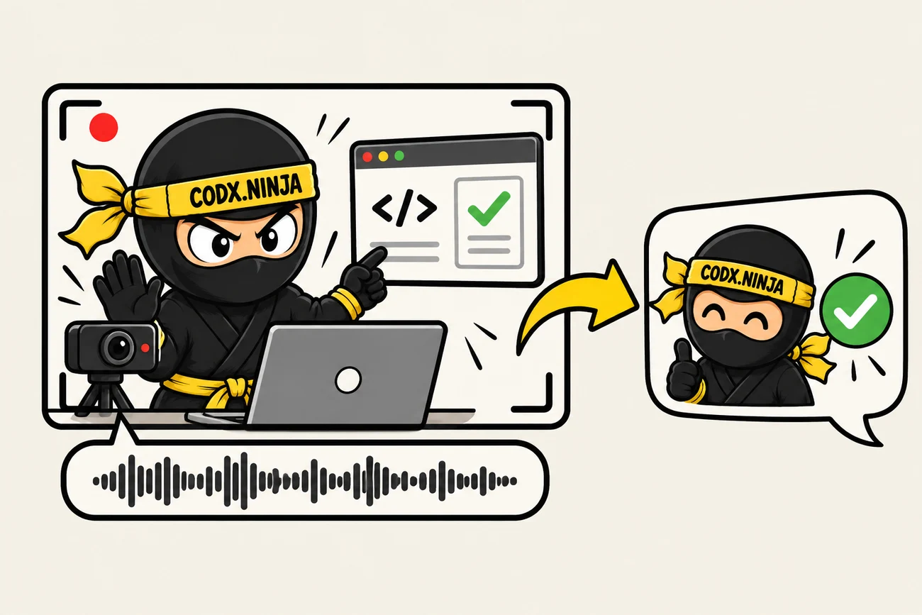 A Ninja records a video message with a screen thumbnail, voice waveform and a teammate’s reply.